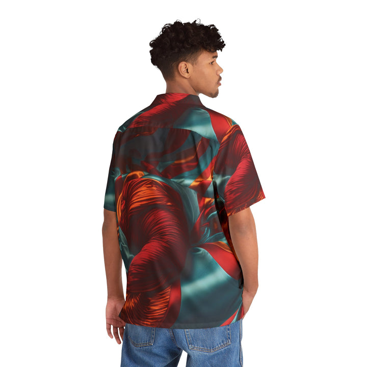 Vivid Silk Swirls - Men's Hawaiian Shirt - All Over Prints - g(0D·IO) - S - Black -