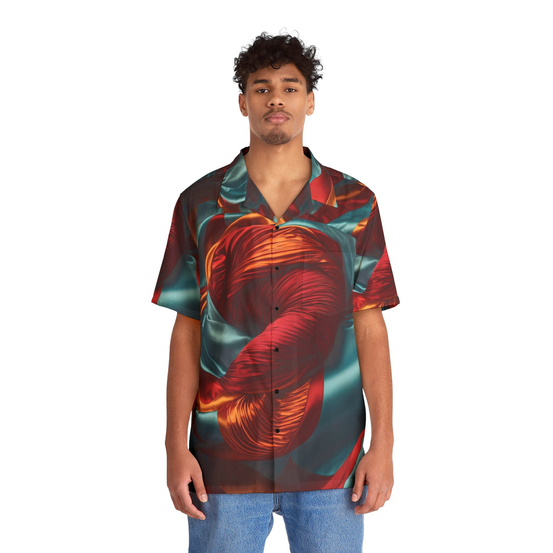 Vivid Silk Swirls - Men's Hawaiian Shirt - All Over Prints - g(0D·IO) - S - Black -