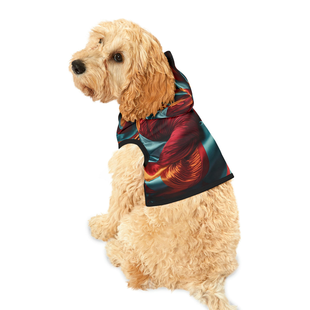 Vivid Silk Swirls - Pet Hoodie - Pets - g(0D·IO) - XXS - Black Rib -