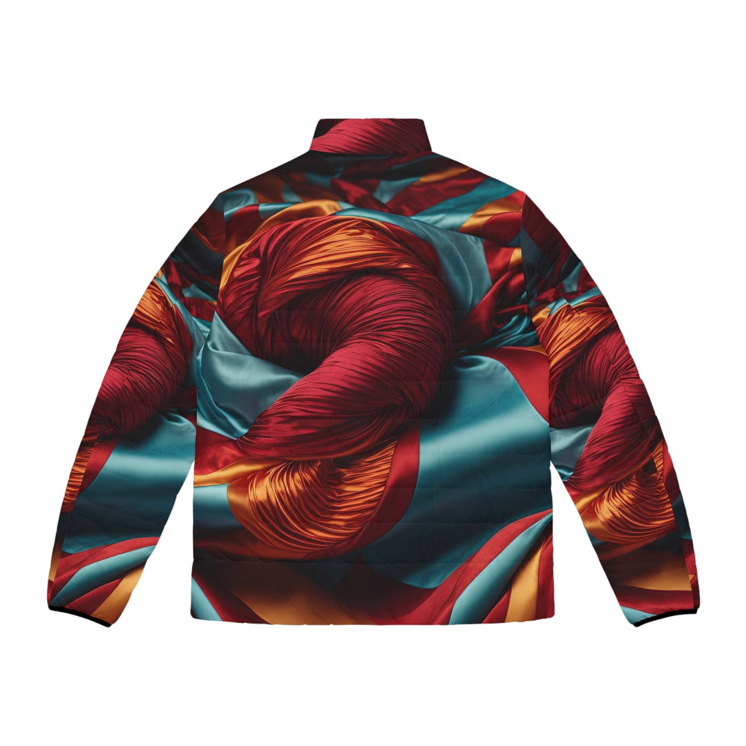 Vivid Silk Swirls - Puffer Jacket - All Over Prints - g(0D·IO) - S - Black zipper -