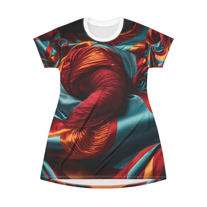 Vivid Silk Swirls - T-Shirt Dress - All Over Prints - g(0D·IO) - XS - -