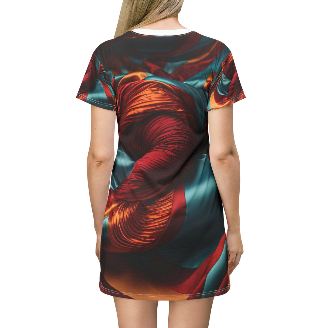 Vivid Silk Swirls - T-Shirt Dress - All Over Prints - g(0D·IO) - XS - -