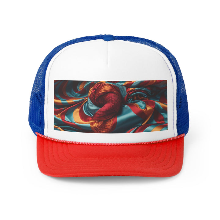 Vivid Silk Swirls - Trucker Hat - Hats - g(0D·IO) - Blue/Red - One size -