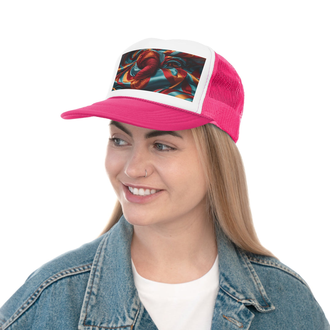 Vivid Silk Swirls - Trucker Hat - Hats - g(0D·IO) - Pink - One size -