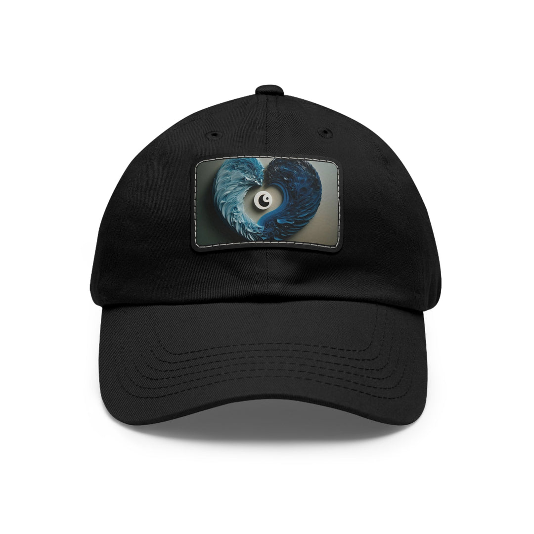 Yin Yang Harmony - Dad Hat - Hats - g(0D·IO) - Black / Black patch - Rectangle - One size