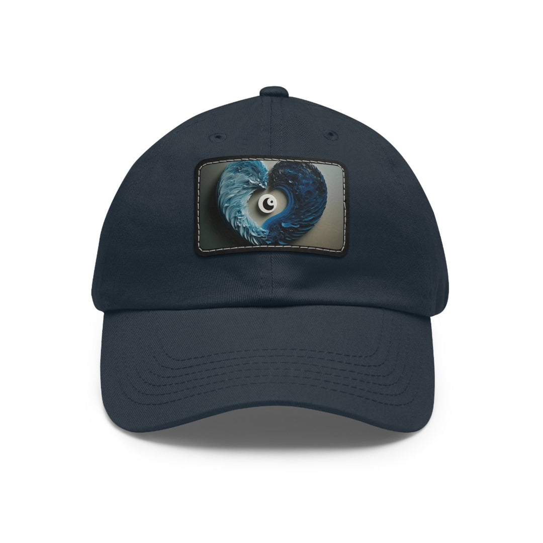 Yin Yang Harmony - Dad Hat - Hats - g(0D·IO) - Navy / Black patch - Rectangle - One size