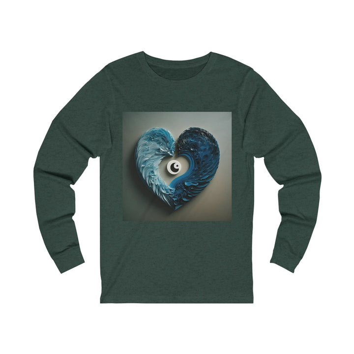 Yin Yang Harmony - Unisex Jersey Long Sleeve Tee - Long-sleeve - g(0D·IO) - S - Heather Forest -